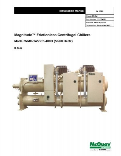 mcquay chiller model numbers